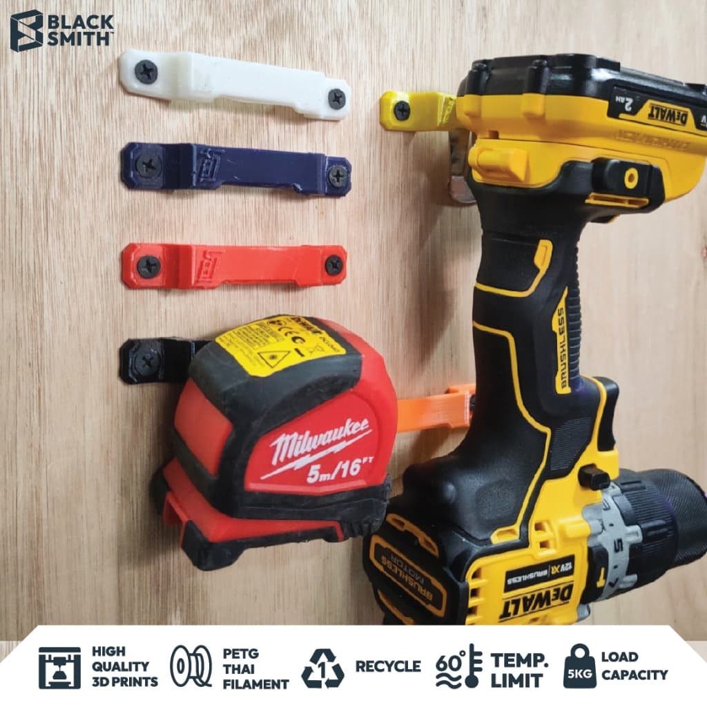 ตัวเสียบคาดอุปกรณ์ช่างอเนกประสงค์ Tape Measure Rack จัดเก็บเครื่องมือช่างเป็นระเบียบ - BlackSmith
